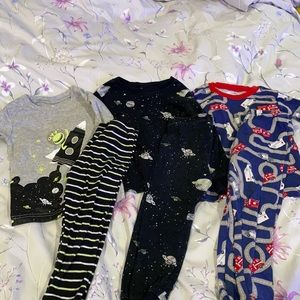 Lot of 3 Pairs Carter’s Long Sleeve Jammies Size 3T